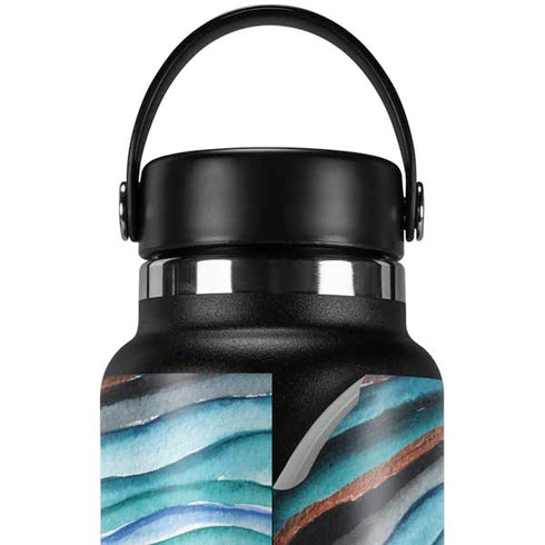 Turquoise Watercolor Geode Hydro Flask 32oz Wide Mouth Skin